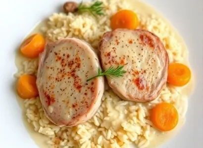 Côtes de porc au riz épices et abricots