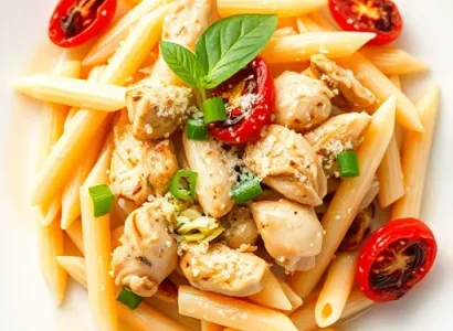 Penne au poulet et artichauts