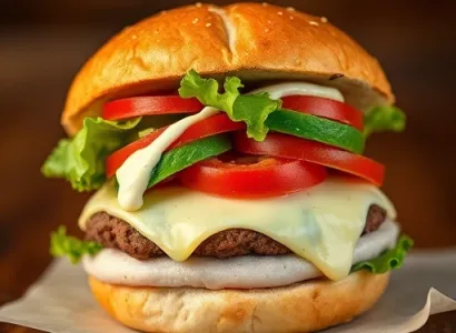 Burger de dinde au fromage chaud