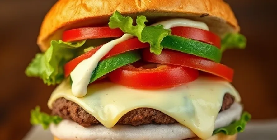 Burger de dinde au fromage chaud