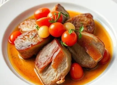 Côtes de porc aux tomates et romarin