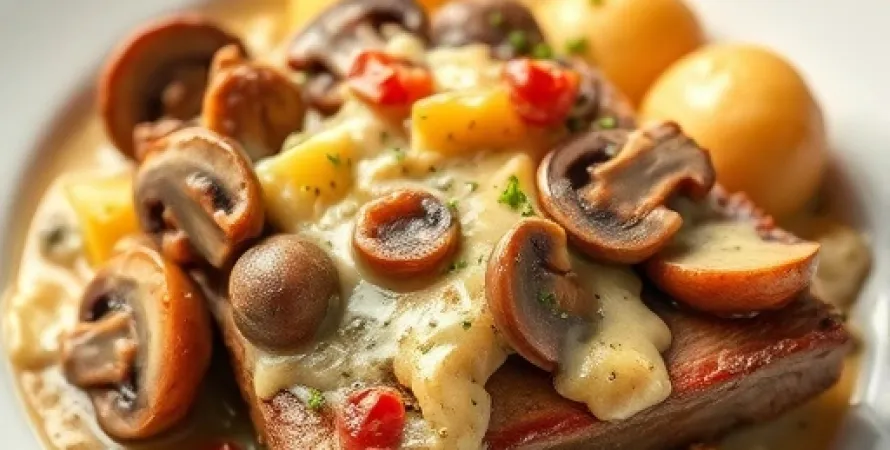 Casserole de porc aux champignons et pommes de terre