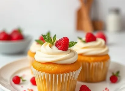 Cupcakes au citron et aux framboises