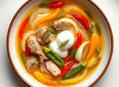 Potage de poivrons tri-color