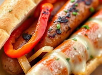 Sandwichs aux saucisses et poivrons