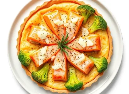 Tarte au Saumon, Brocolis et Fromage Suisse