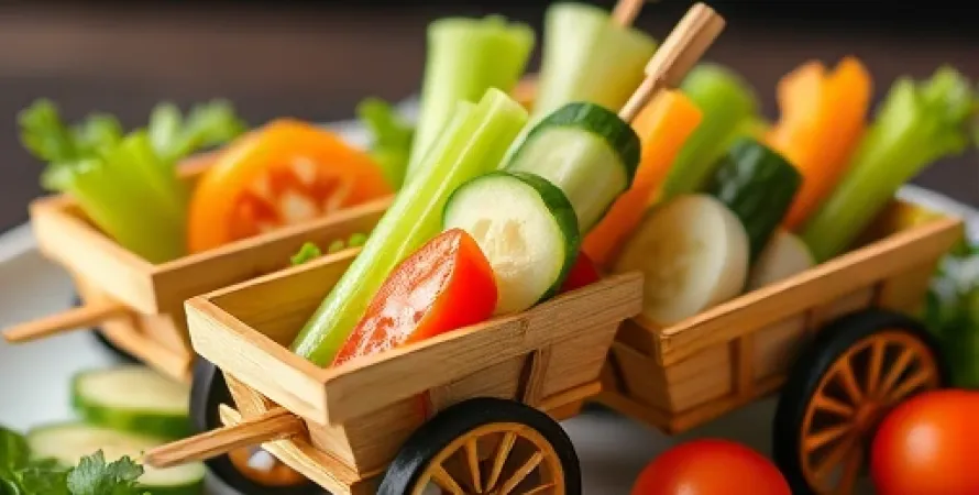 Petits wagons de légumes