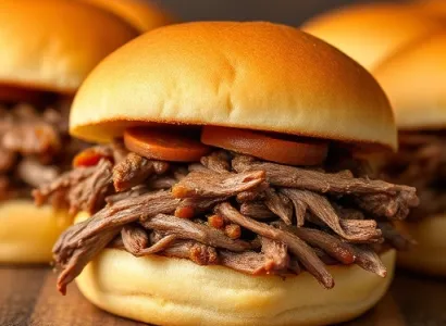 Sandwichs au boeuf effiloché