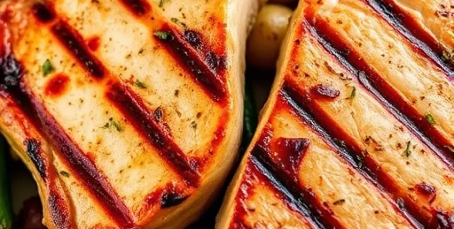 Côtes de porc grillées au salage