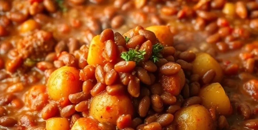 Daube de lentilles et pommes de terre