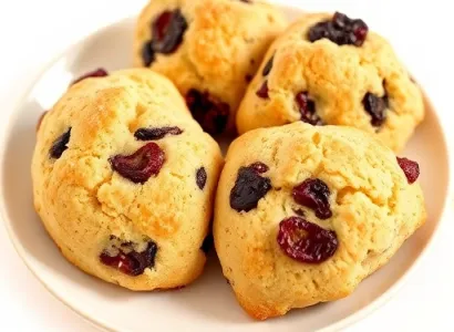 Scones aux cerises sèches et chocolat
