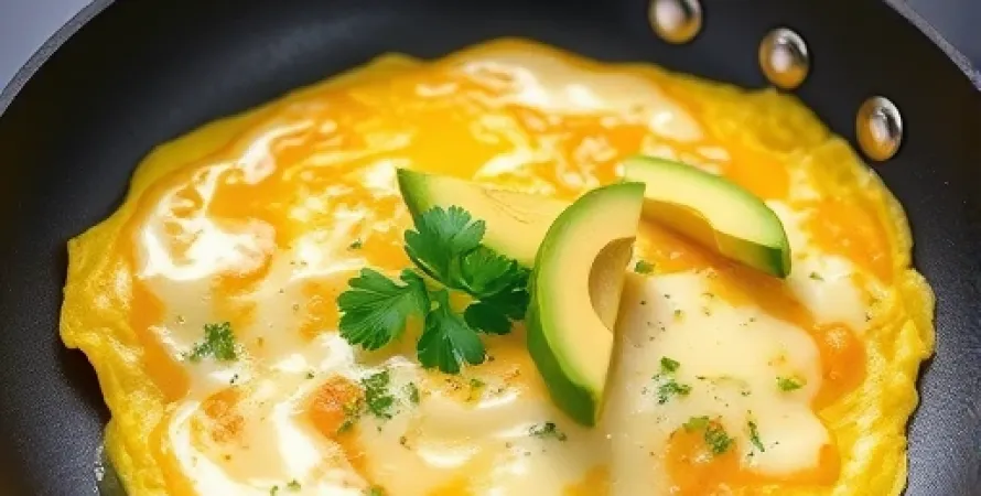Omelette aux avocats et fromage
