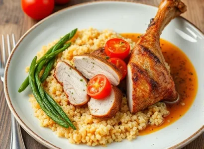 Poulet au balsamique avec épinards