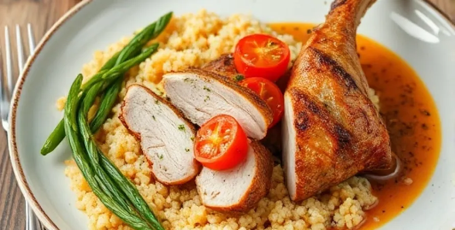 Poulet au balsamique avec épinards
