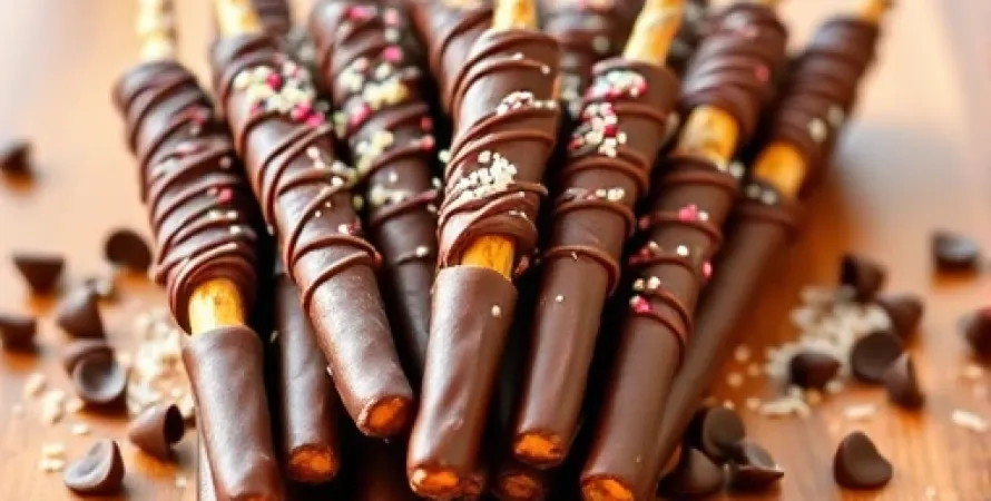 Batonnets de pretzel et chips au chocolat
