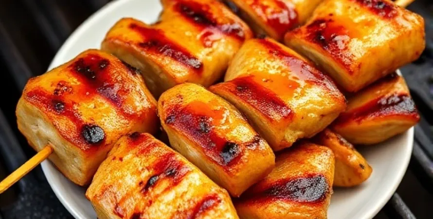 Brochettes de poulet à la sauce ananas