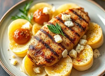 Pâtes ange au poulet et ail