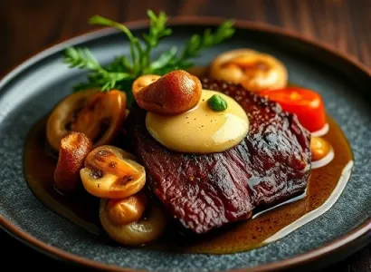 Langue de boeuf au beurre de champignons