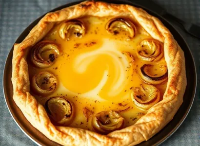 Tarte aux fromages et oignons
