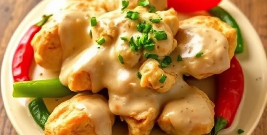 Poulet et poivrons à la crème