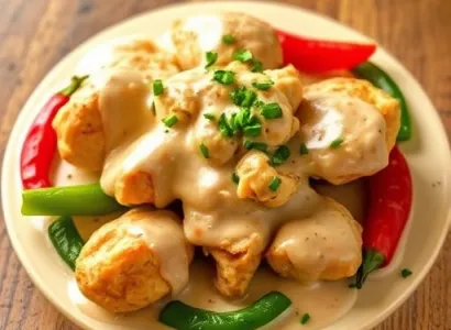 Poulet et poivrons à la crème