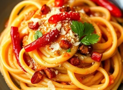 Fettuccines à la sauce crémeuse épicée