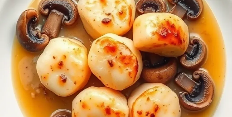 Escalopes de mer aux champignons sauvages