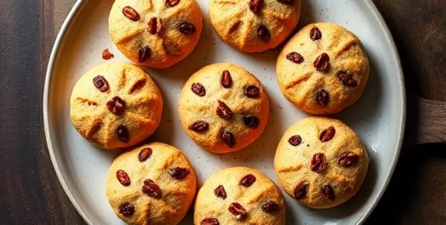 Biscuits aux carottes, noix de pecan et raisins secs