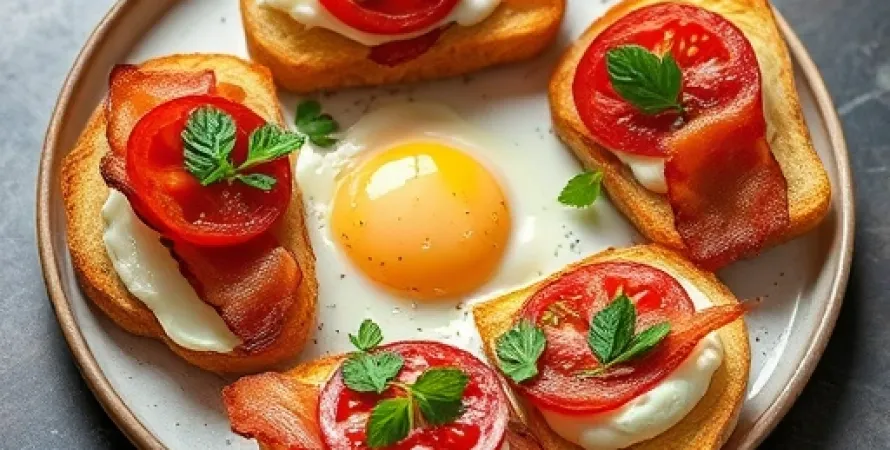 Tartines oeuf bacon