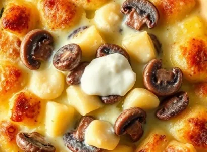 Gratin de pommes de terre aux champignons