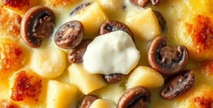 Gratin de pommes de terre aux champignons