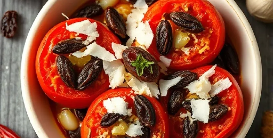 Tomates remplies aux raisins