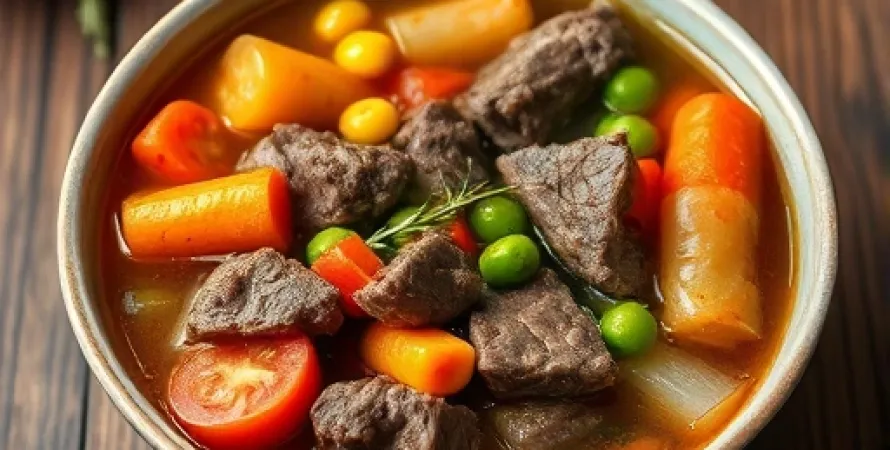 Potage de légumes et de boeuf