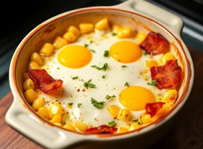 Pots de maïs et oeufs