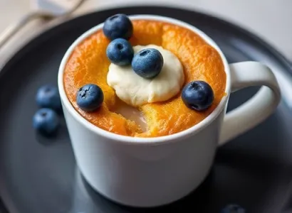 Gâteau au micro-ondes aux bleuets