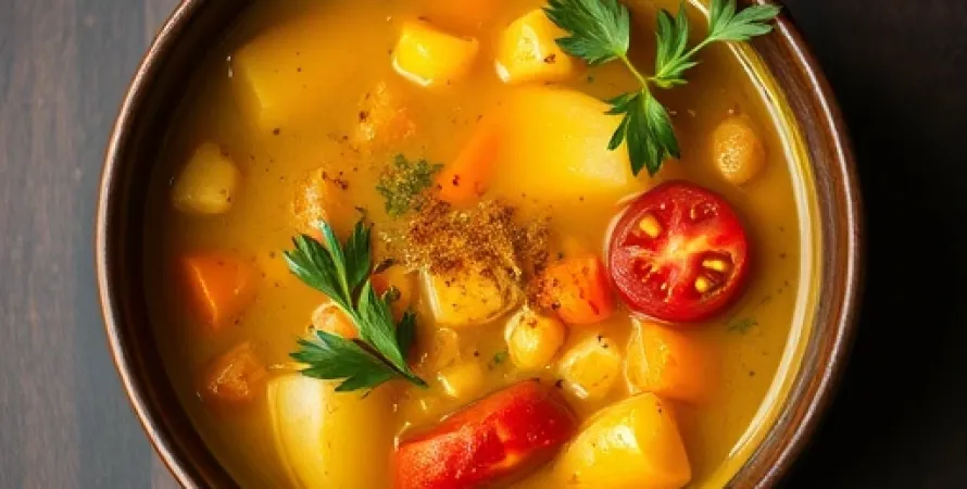 Soupe de légumes au curry
