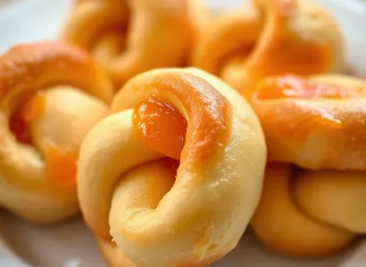 Nœuds de pâte feuilletée aux abricots