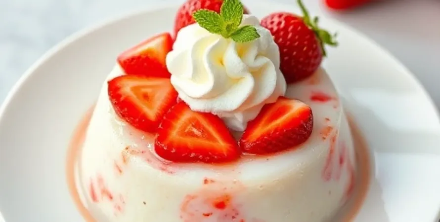 Dessert de tapioca aux fraises