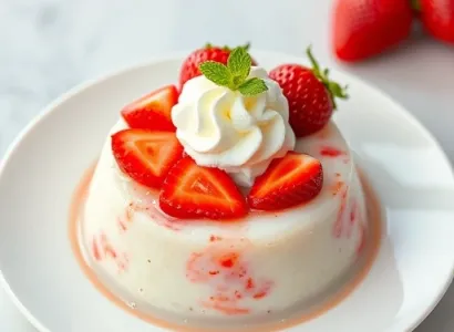 Dessert de tapioca aux fraises