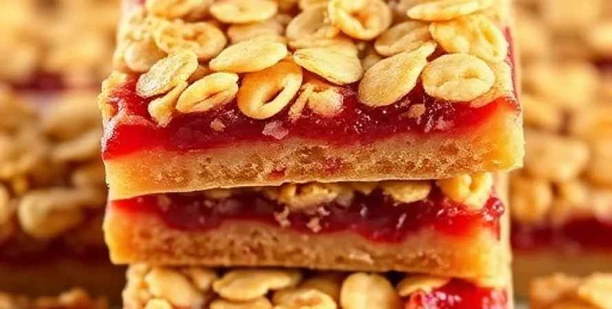 Barres aux fraises croustillantes