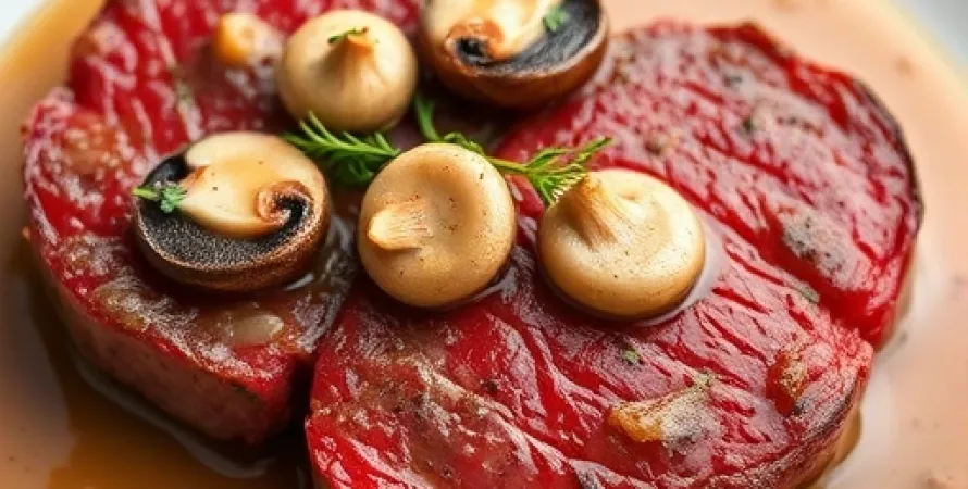 Steaks de boeuf aux champignons