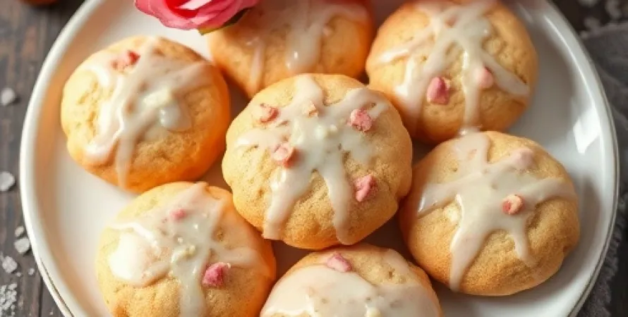 Cookies aux amandes roses