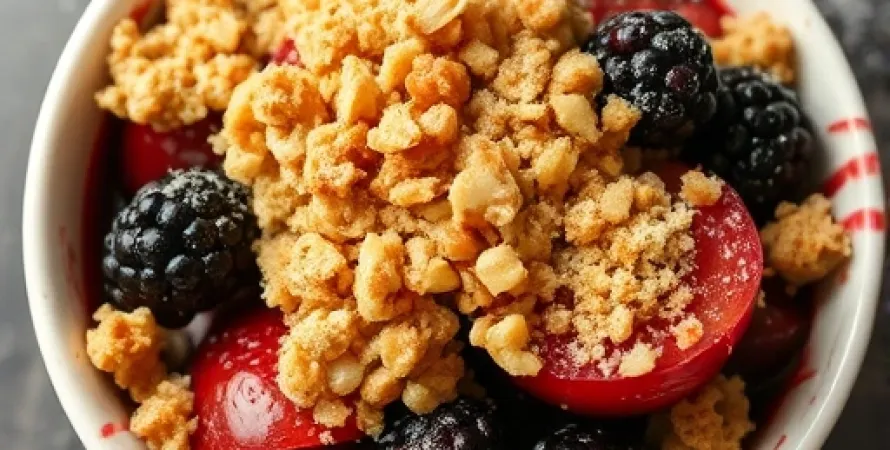 Crumble de prunes et mures