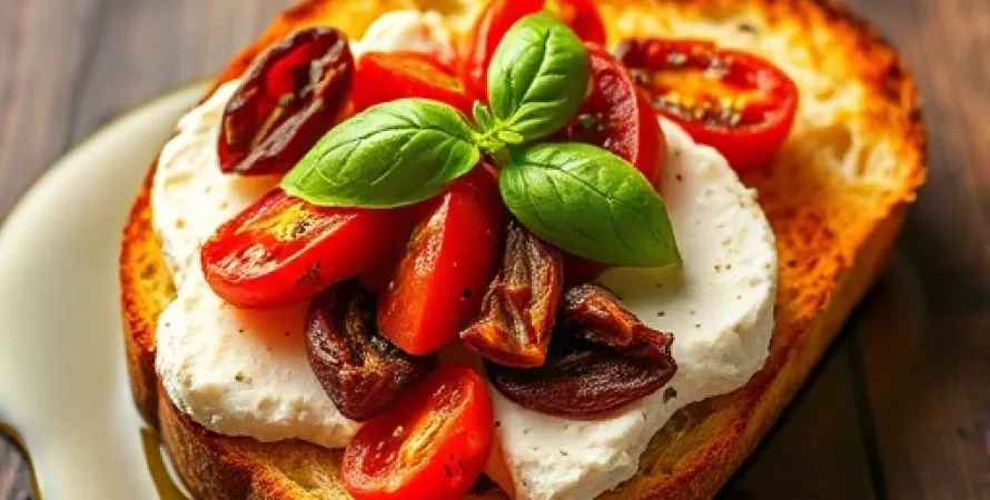 Bruschetta au fromage de chèvre et tomates sèches