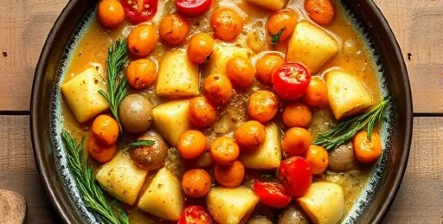 Ragoût de haricots avec gnocchis au maïs