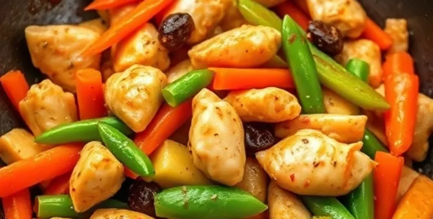 Poulet sauté au gingembre et sauce arachide
