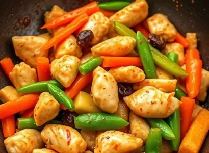 Poulet sauté au gingembre et sauce arachide
