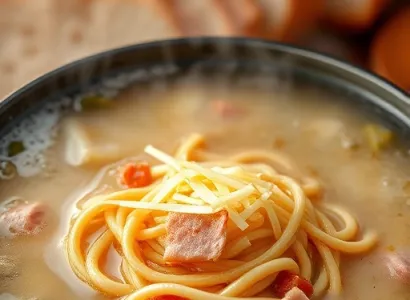 Nouilles Ramen au Jambon et Fromage