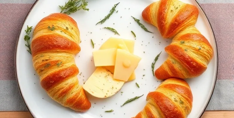 Pains croissants aux herbes