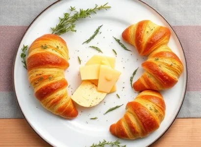 Pains croissants aux herbes